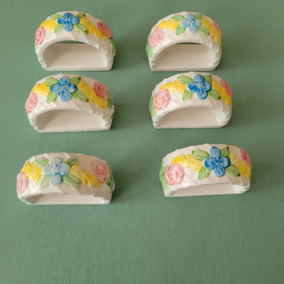 Spring Ceramic Napkin Rings - Picture 4 of 5
